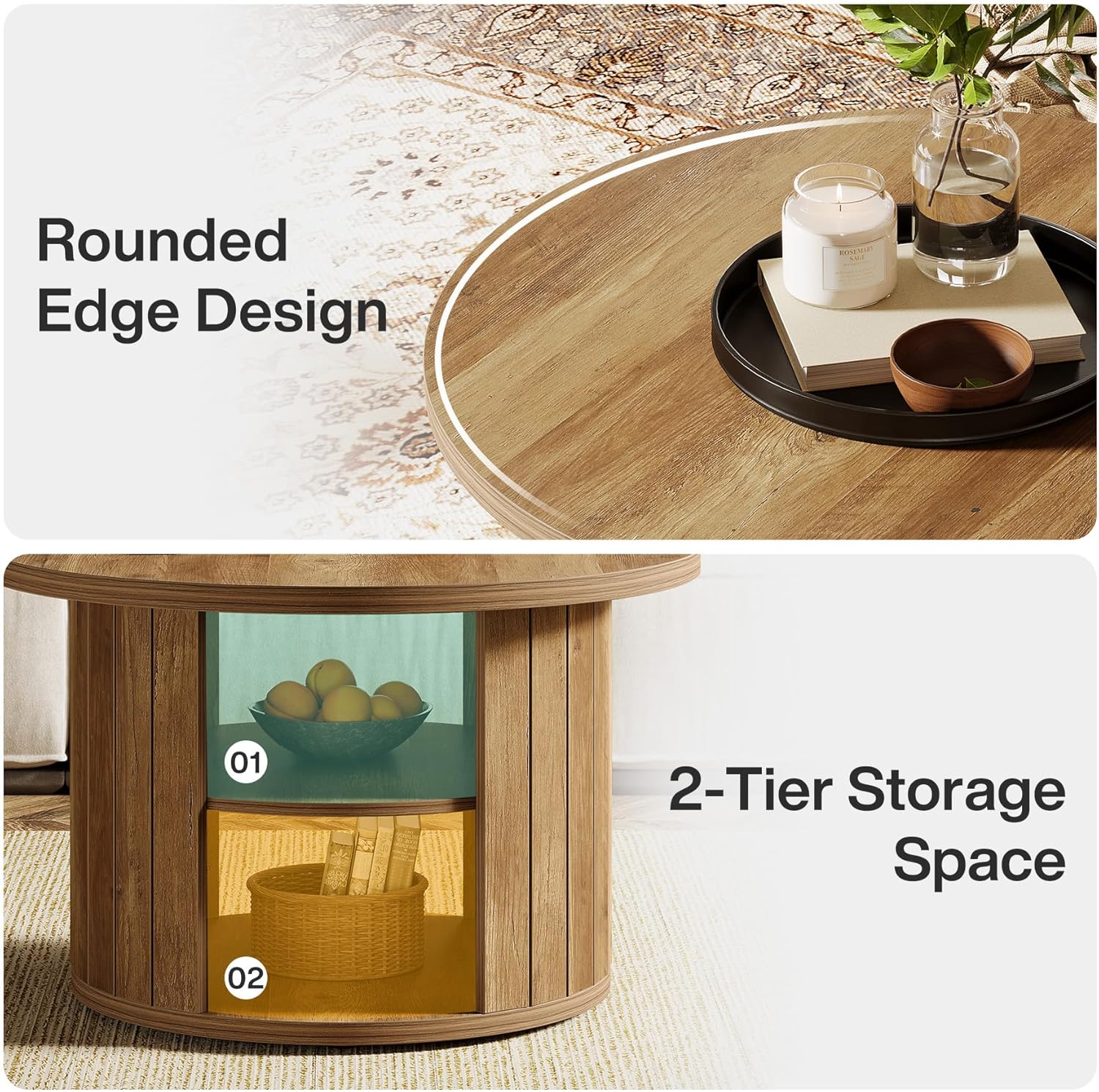 Runder Couchtisch mit Stauraum 1