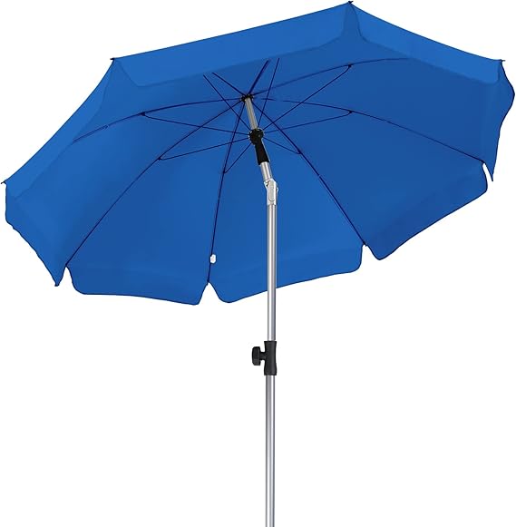 LIFERUN 2x2m Garden Parasol with Tilting Function &amp; 8 Steel Ribs, Base Not Included, UV50+ Sun Protection Market Umbrella, Patio Shade for Outdoor Dining, Balcony &amp; Terrace