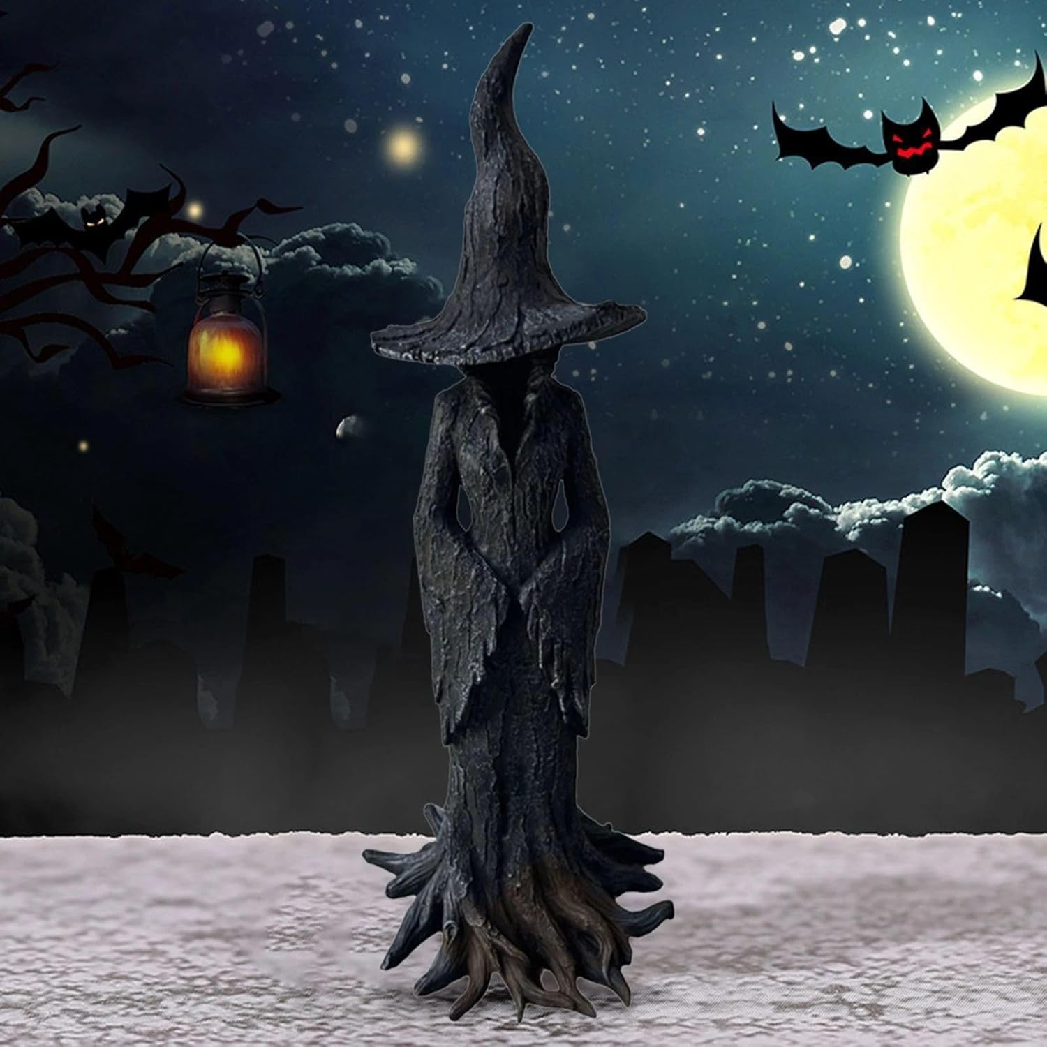 Estatuilla De Bruja Gótica De Resina – 11,8 Pulgadas (30 Cm), Decoración De Halloween Y Fantasía Oscura, Color Negro
