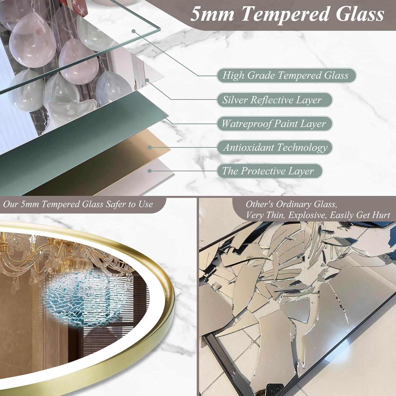 Miroir lumineux de salle de bain S' bagno
