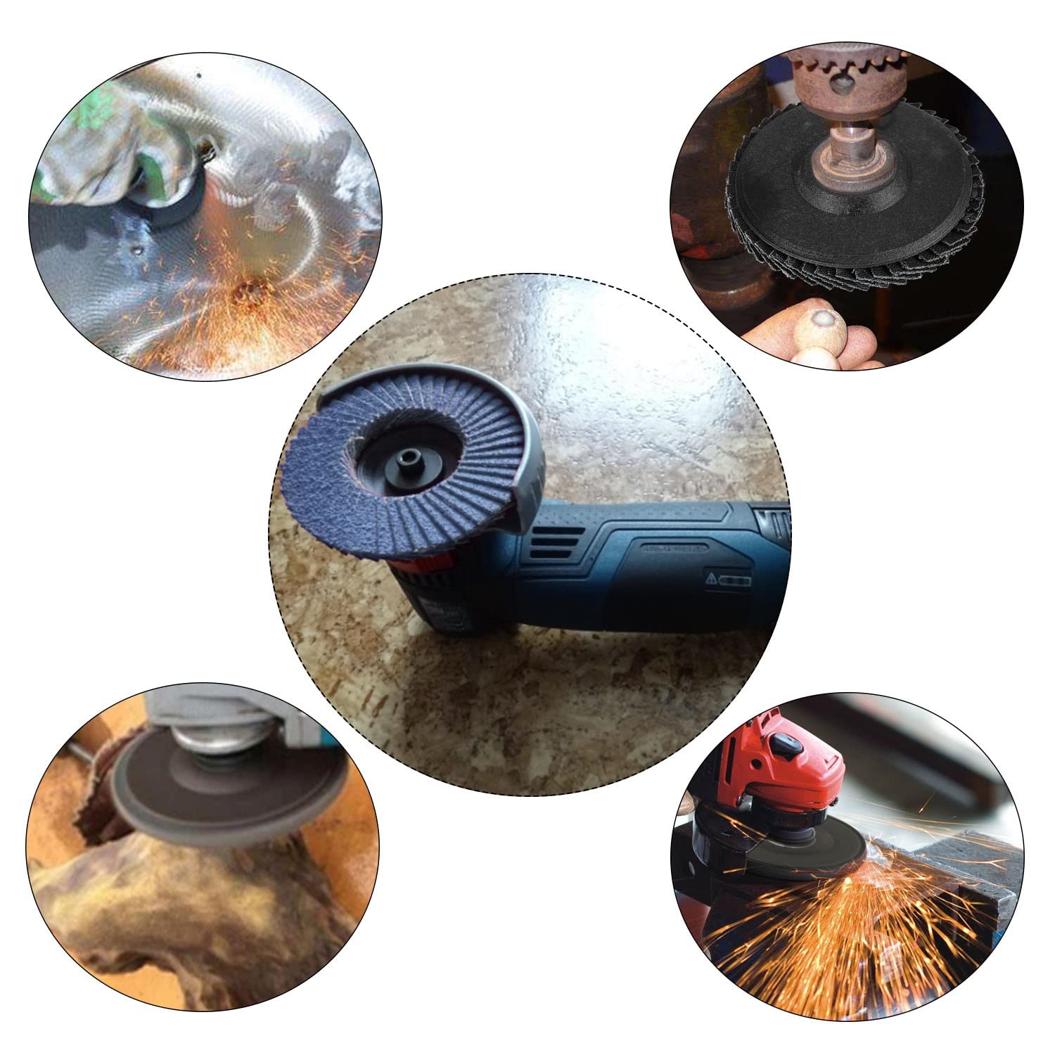 Lot De 12 Disques à Lamelles De 75 Mm - Grain 40/60/80/120 - Pour