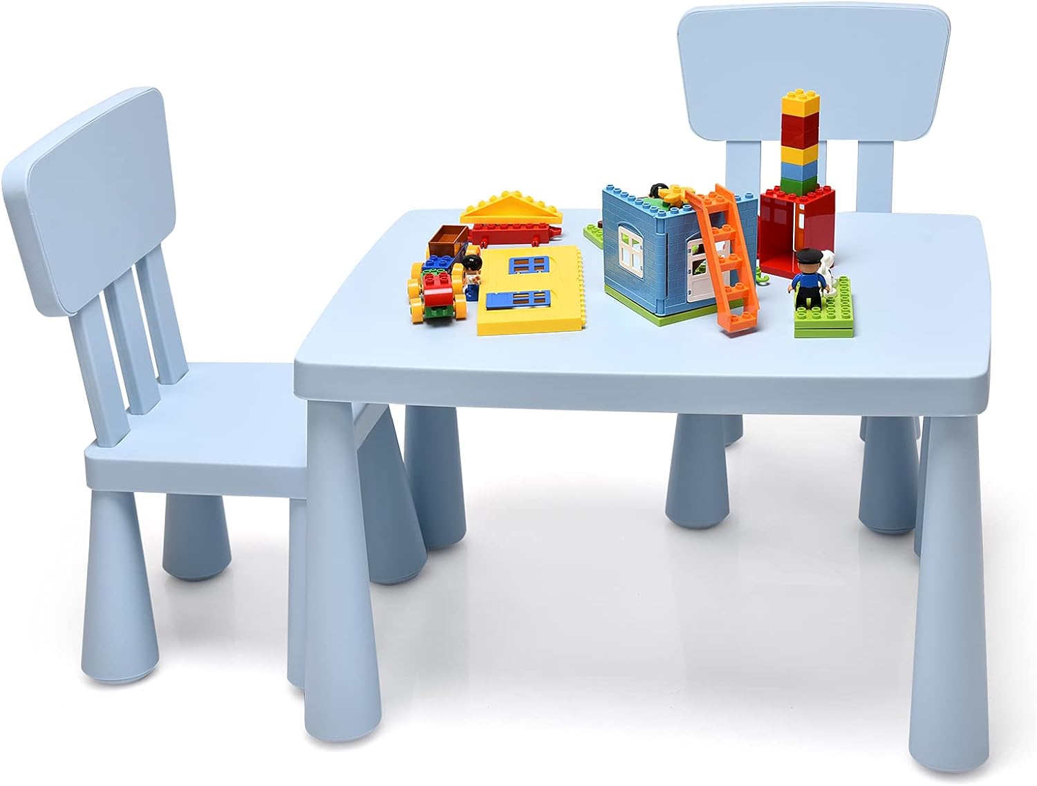 GOPLUS Ensemble Table et 2 Chaises pour Enfants, Table Double Face-Tableau  Noir, Chaises avec 2 Boîtes de Rangement, Table de Dessin Enfant Gain de  Place, pour Manger, Etudier et Jouer : 