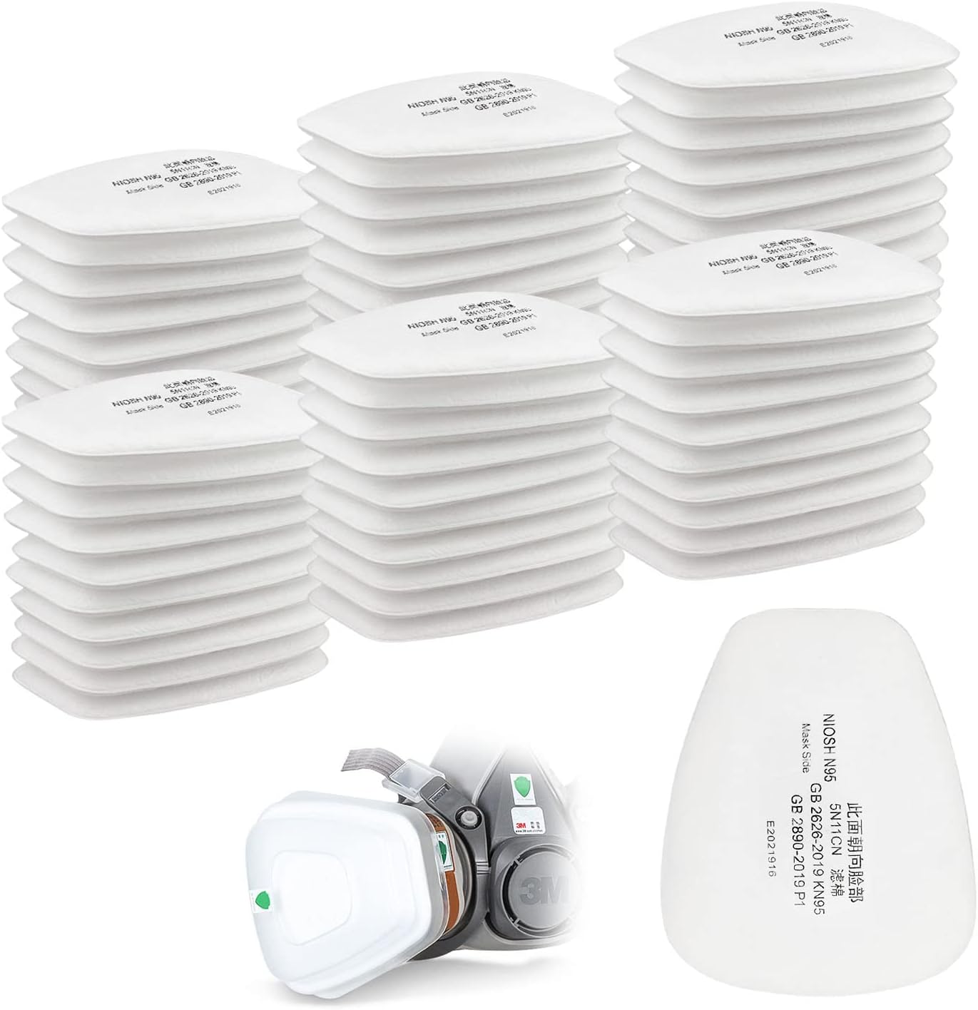 60er-Pack 3M-Baumwollfilter, Vollgesichtsmaskenfilter, 5n11 CN