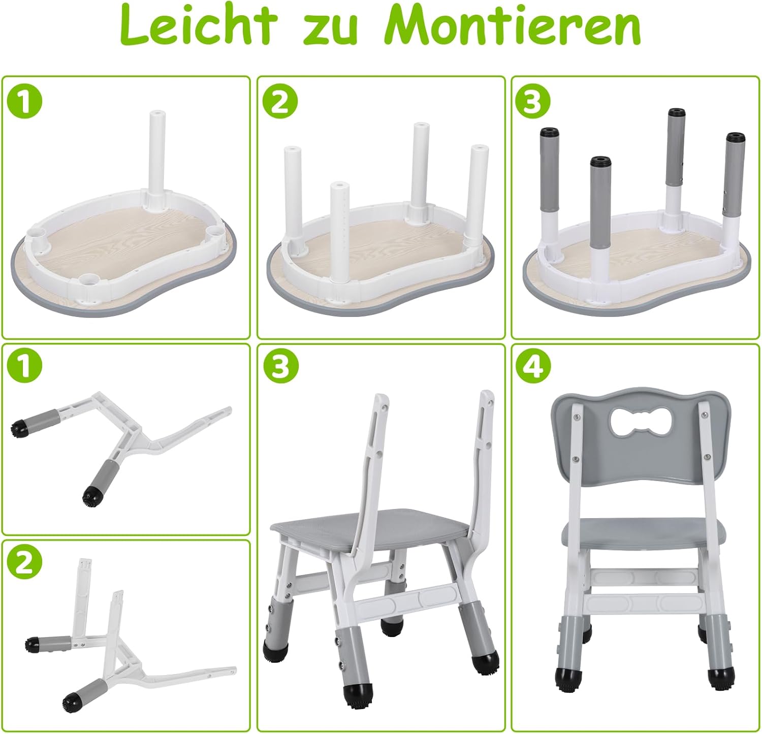 Kindertisch mit 2 Stühlen 3