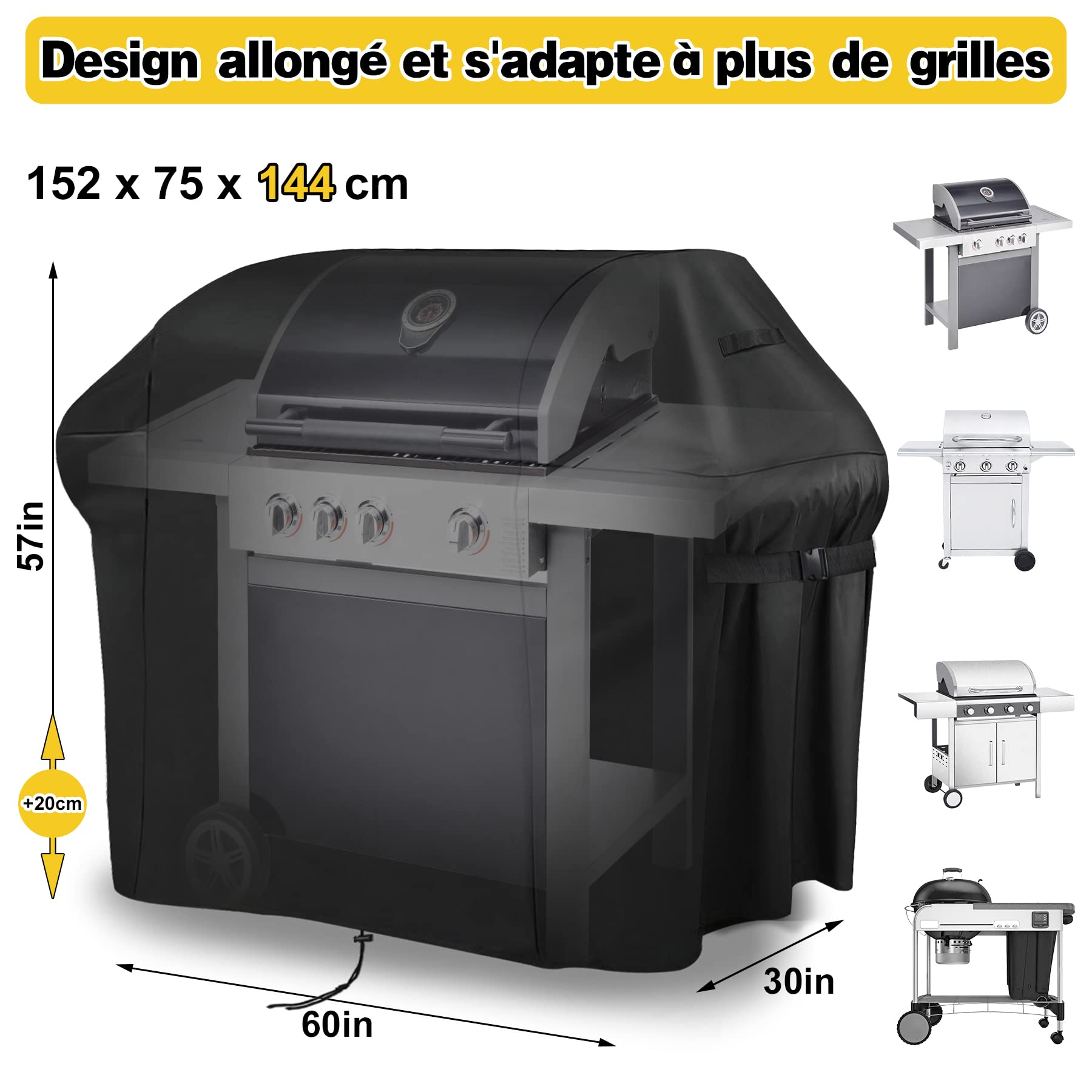 Housse Barbecue, Bache Barbecue Exterieur 100% Impermeable - Housse Pour Barbecue 600D Tissu Oxford Ne Se Décolore Pas Bâche Barbecue Housse Plancha Pour Weber Char Broil (152x124x75CM) -Jardin Calme Soldes Magasin AAHKMJXYDAFdJAOAIMEbOAchlkWZ0oakZn uVZ0mPidMNbILvCvspZ4oG3fPgIqc1P0okQMWZr2VrDeLkG2tnPUIBU84izQH10UJhygZGcMegg==