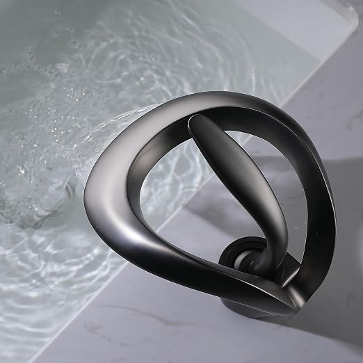 Black Waterfall Bathroom Faucet Single-Handle Mixer Tap
