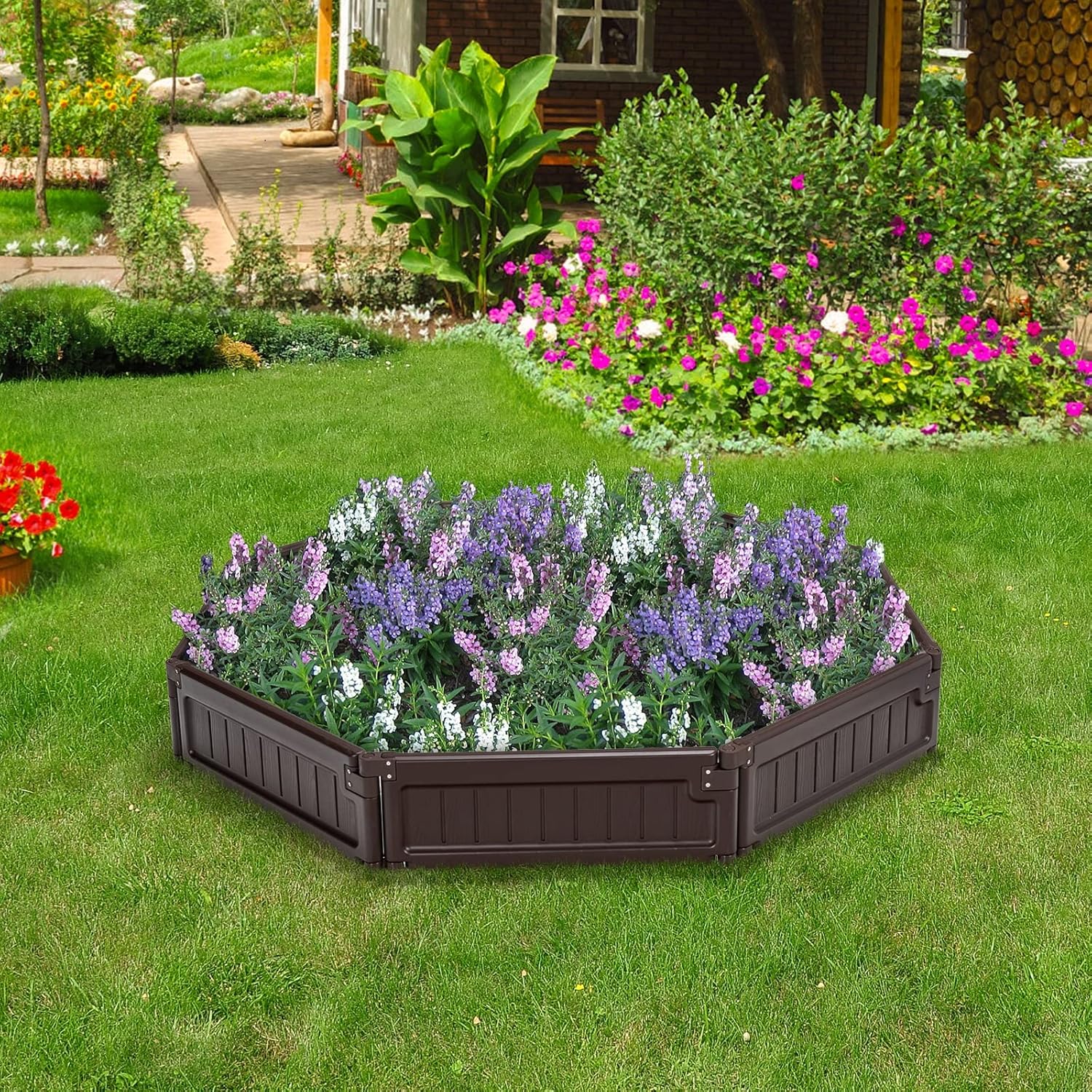 RELAX4LIFE Jardinière Surélevée Modulable En HDPE Lot De 8 Panneaux Carré Potager Extérieur Avec 8 Piquets En Métal, Utilisastion Polyvalente Bac à Fleurs Bac à Sable (Lot De 8 Panneaux, Marron) -Outsunny Eda Magasin AAHKMJXYDAFdJAOAIMEbOAchlkWZ0oakZn uVZ0mPidMNbILvCvspZ4oG3fPgIqc1P0s1uJXZrmkBvAT3EYD7DNF96zwXVNSf9p1G6ORlLJcDw==