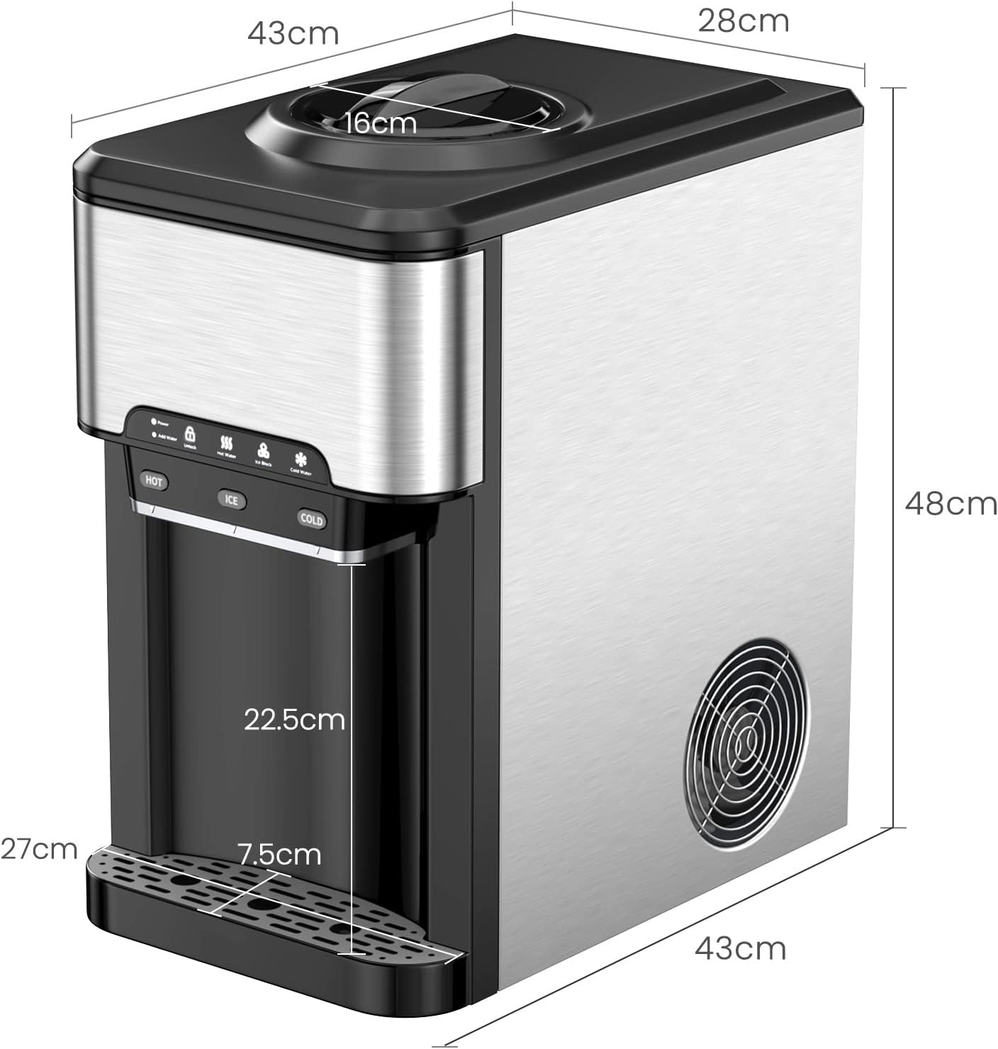 RELAX4LIFE 3 In 1 Erogatore Acqua In Acciaio Inossidabile Con Macchina Ghiaccio 18,1kg/24 Ore, Ghiaccio In 10-13 Minuti, Distributore Di Acqua Calda, Fredda E Ghiacciata Per Casa E Ufficio -Elettrodomestici Negozio AAHKMJXYDAFdJAOAIMEbOAchlkWZ0oakZn uVZ0mPidMNbILvCvspZ4oG3fPgIqc1P0u1kszmUZVvX5oeNNeRIfLnHyu4zULZDHpi2GrEY5caA==