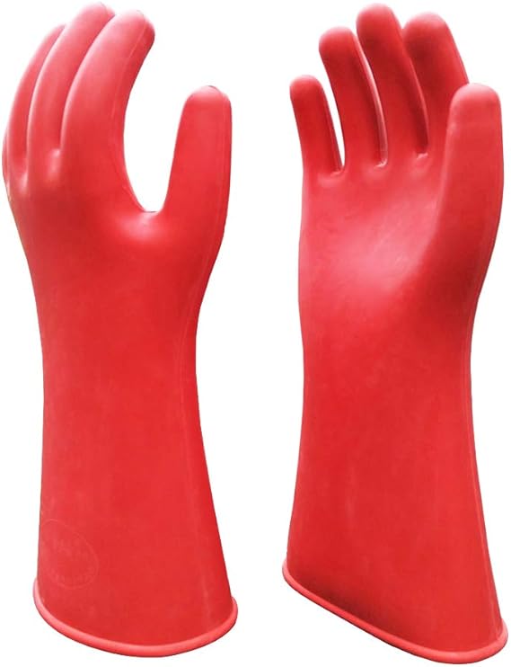 ShuangAn Electrical Insulated Lineman Rubber Gloves Electrician High Voltage Hand Shape Waterproof Safety Protective Work Gloves 12KV Insulating for Man Woman
