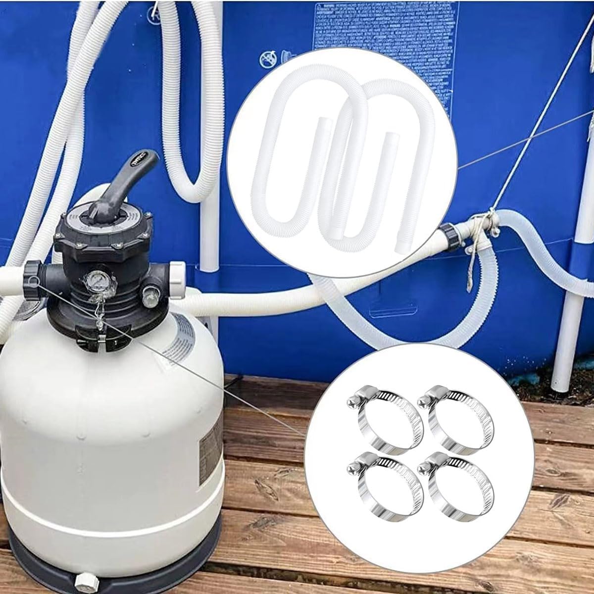 Kit De Raccords Pour Tuyau De Piscine Hors Sol 1,25 Pouce - Compatible Pompes Intex - Lot De 2