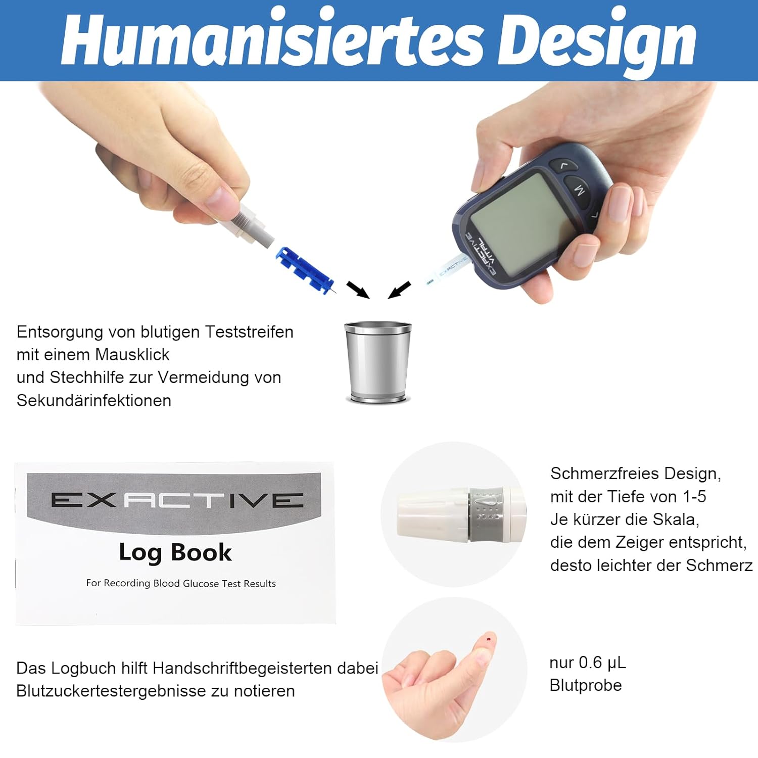 Kit Per Il Test Della Glicemia Per Il Diabete, Strisce Reattive Compatibili Con Bluetooth, Lancette - Foto 12