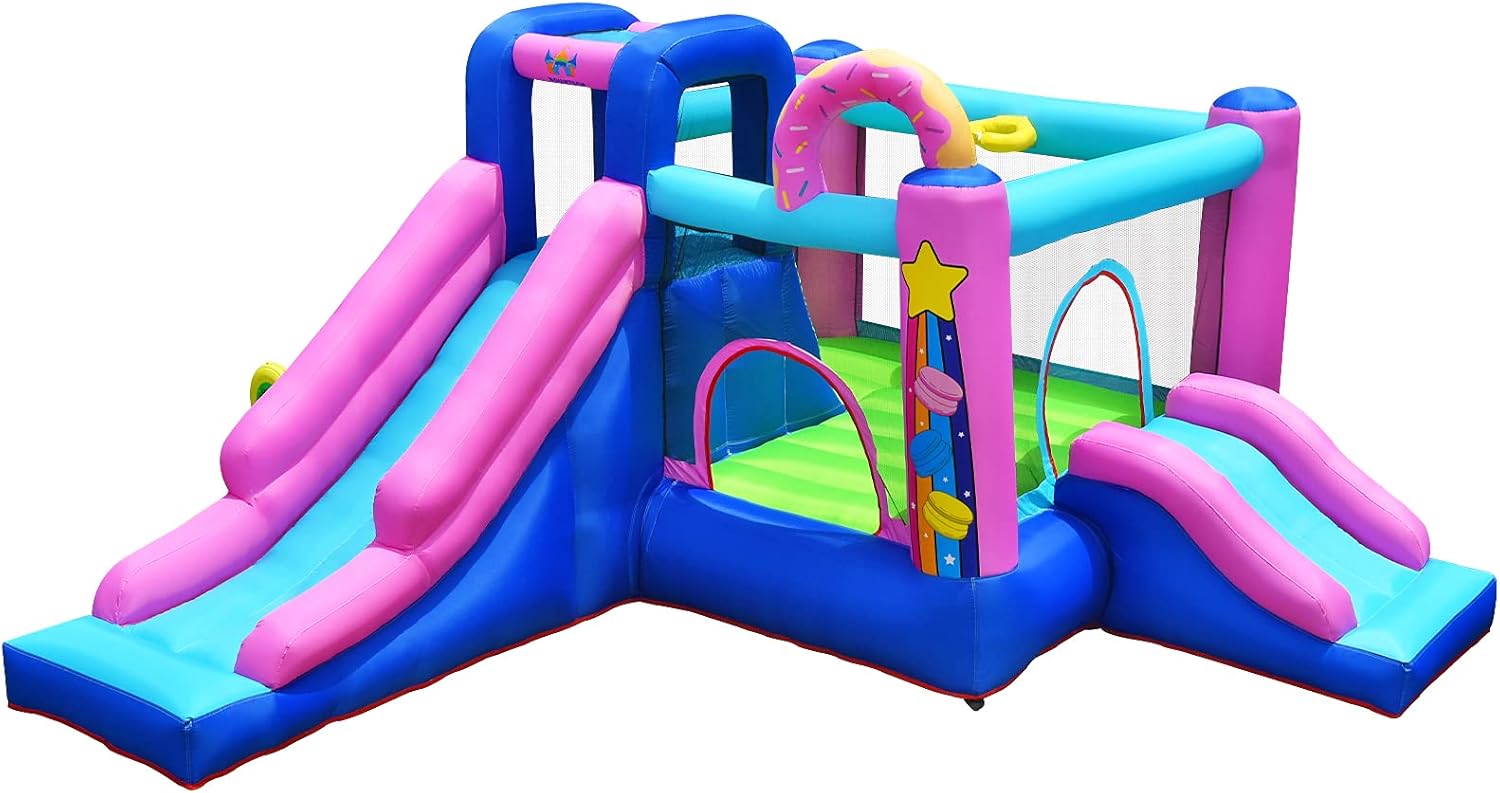 COSTWAY Château Gonflable 6 En 1 Avec Escalade Toboggan à Jet D'Eau Grande Piscine Cadre De Football/Basket-ball Sans Souffleur -Pas Cher Clair Jardin Magasin AAHKMJXYDAFdJAOAIMEbOAchlkWZ0oakZn uVZ0mPidMNbILvCvspZ4oG3fPgIqc1P1 CcF6CEIv6KIvWIYLBgBIo