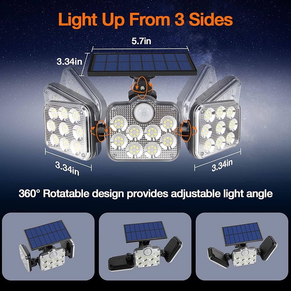 Lot De 2 Projecteurs Solaires Extérieurs 138 LED 2200 Lm Avec Télécommande, étanche IP65, 3 Têtes Réglables, Grand Angle 270°, Lumière De Sécurité Sans Fil Pour Garage, Terrasse, Porche, Jardin -OSRAM || EUROPALAMP Soldes Boutique AAHKMJXYDAFdJAOAIMEbOAchlkWZ0oakZn uVZ0mPidMNbILvCvspZ4oG3fPgIqc1P10ucXZfiPWgd87tbfZYvP92GcA1ZBAO7 qOATFOvD8tg==