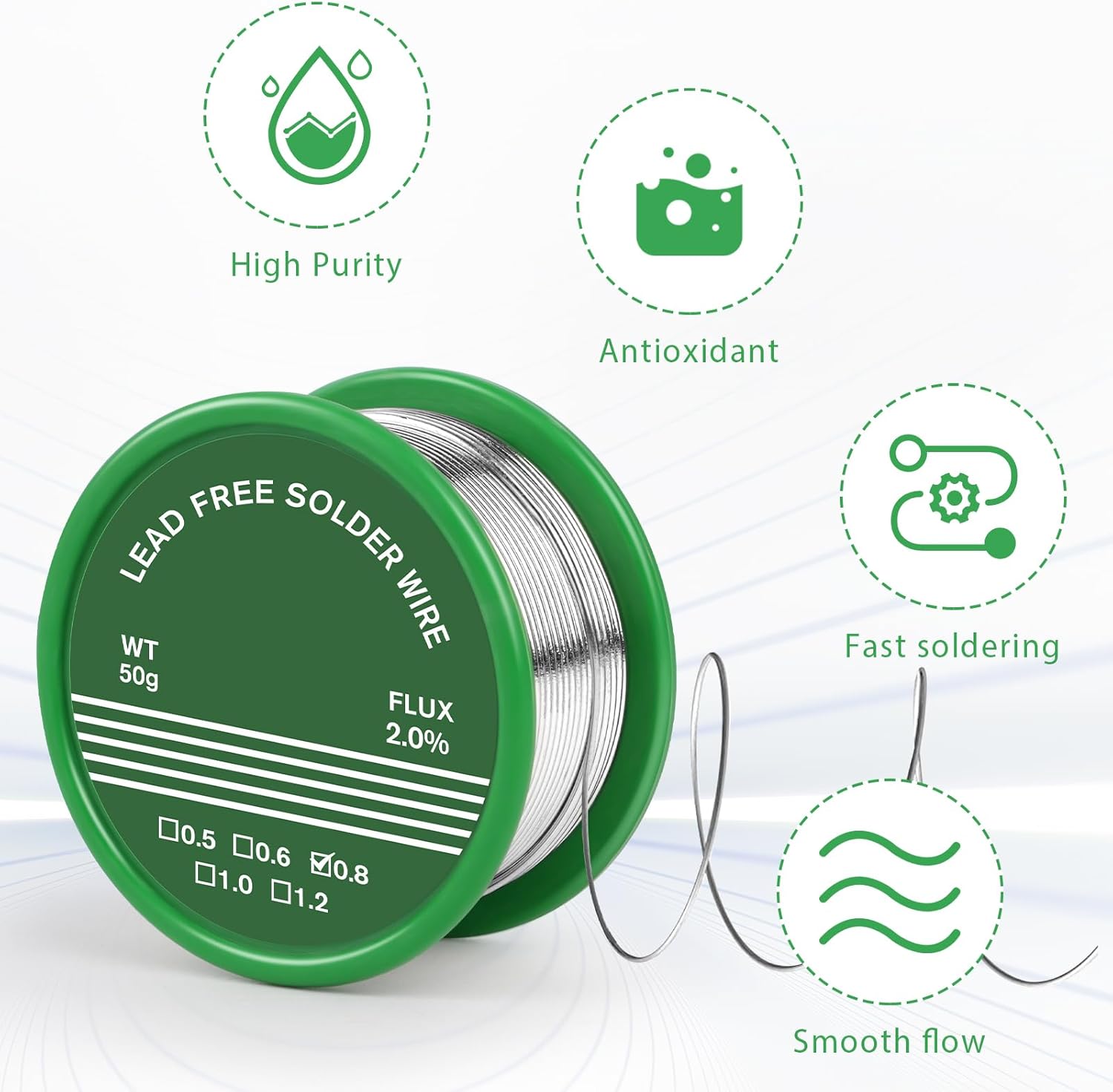 WEBEEDY 6 Pcs Fil à Souder En Cuivre 0.8mm Outils De Soudure