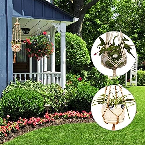 GDRHVFD Macrame Wall Hanging For Indoor Or Outdoor Plants Cotton Rope Flower Pot Holder Wall Decor -Dwarf Discovery shop