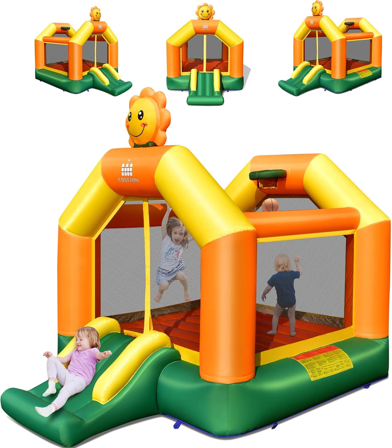 COSTWAY Château Gonflable 6-en-1 356x330x220CM Avec Toboggans Trampoline Panier De Basket Sac De Transport Thème Ferme 3-10 Ans (Sans Souffleur) -Pas Cher Clair Jardin Magasin AAHKMJXYDAFdJAOAIMEbOAchlkWZ0oakZn uVZ0mPidMNbILvCvspZ4oG3fPgIqc1P14sAcuCivcr0AFagXpt