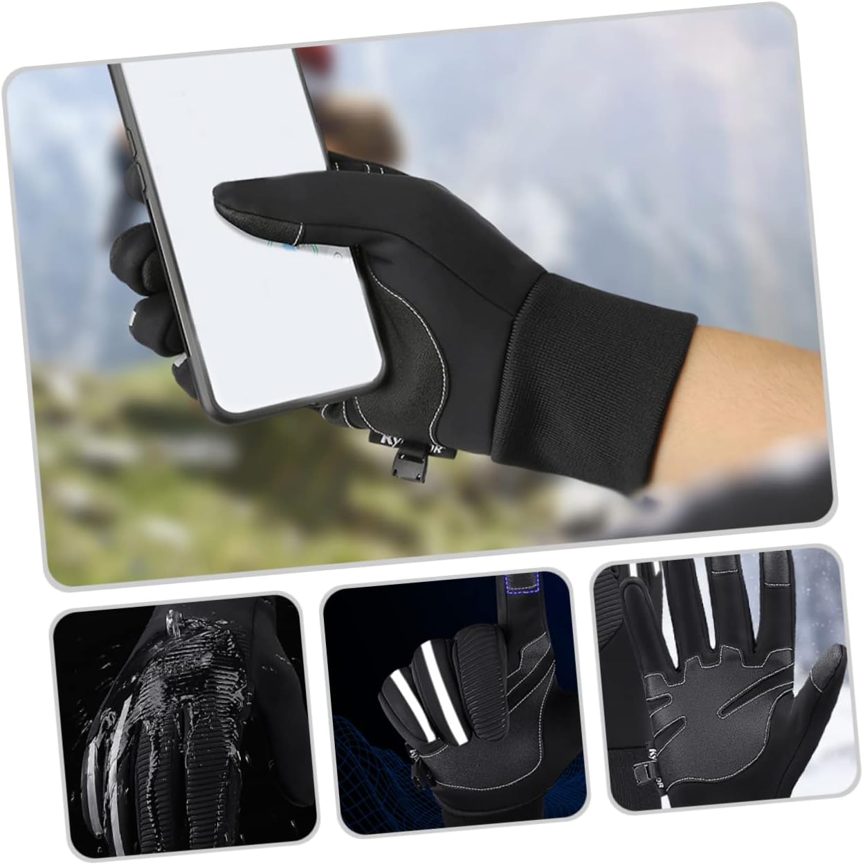HIAKDOFT Gants Travail Épaissis Anti-Huile Antidérapants Étanches - Gants Protection Soudure Extérieur Homme Bleu
