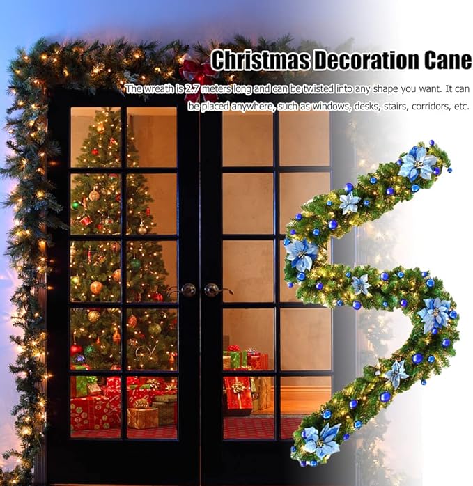 Couronne De Porte De Noël - Décoration Miniature En Rotin, 12 Cm, Guirlande Pour Sapin Ou Poignée
