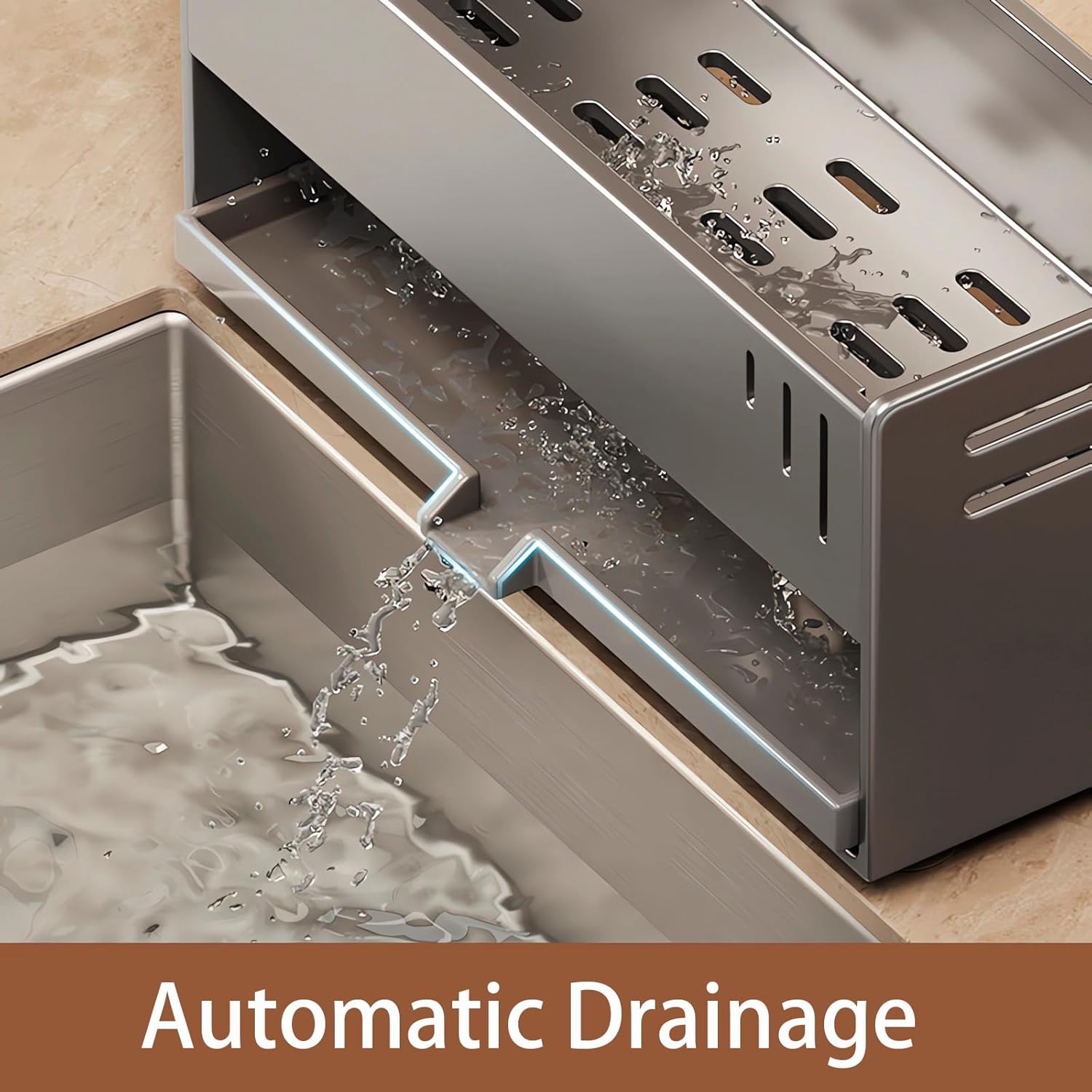 SOSINYA Organisateur D'évier De Cuisine Noir Égouttoirs Renfort