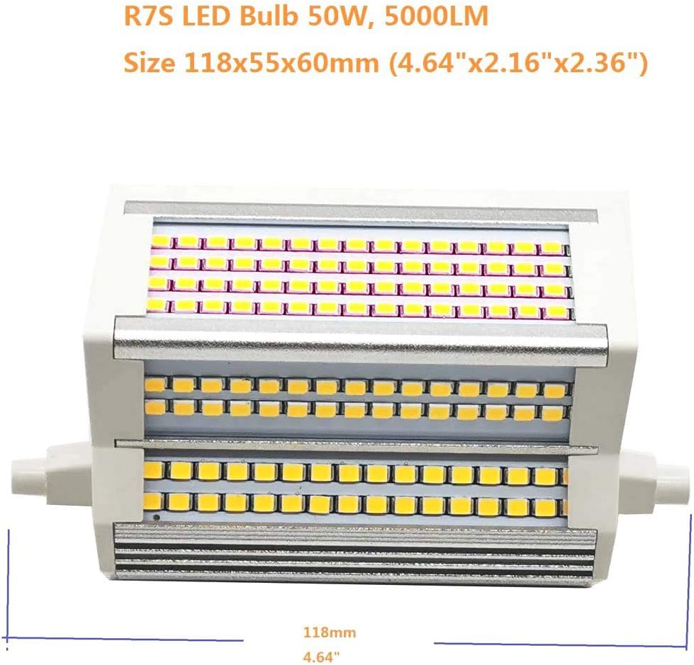 Ampoule LED R7S 50W Lumière Chaude Dimmable 3000k Double Extrémité J118 Type J 118mm 4.64 Projecteur LED 5000LM Equivalent 500W Halogène Lampadaire 200 Degrés Intérieur Et Extérieur (3000k) -OSRAM || EUROPALAMP Soldes Boutique