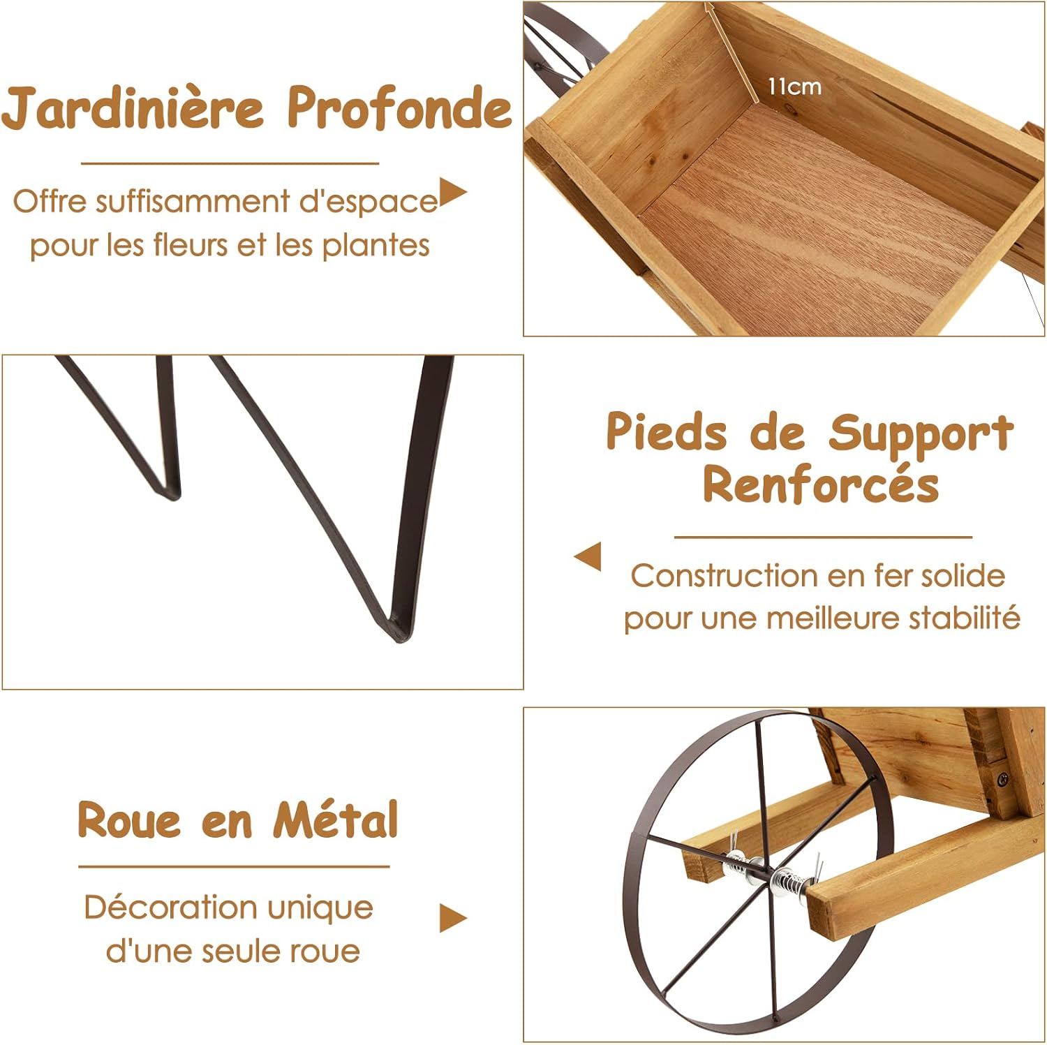 RELAX4LIFE Brouette Décorative En Bois, Pots De Fleurs Avec 9 Accessoires D'Aimants Roues Métalliques Longue Poignée, Décoration De Jardin Rustique 69,5x26x29,5cm Pour Cour Jardin Véranda (Nature) -Promos Botani Pro Boutique AAHKMJXYDAFdJAOAIMEbOAchlkWZ0oakZn uVZ0mPidMNbILvCvspZ4oG3fPgIqc1P1FAcqy2Z9LBfe9Cw2kZVimi BvLHt2k0g4DZRy3HjvdA==