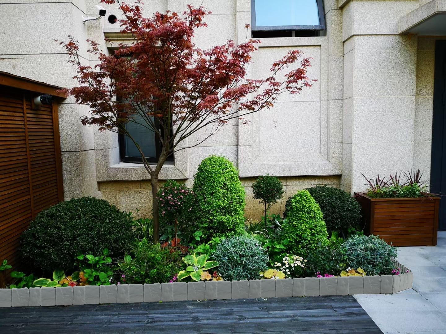 20 Pezzi Bordatura Giardino Effetto Pietra - Recinzione Plastica 25x23 Cm Grigia