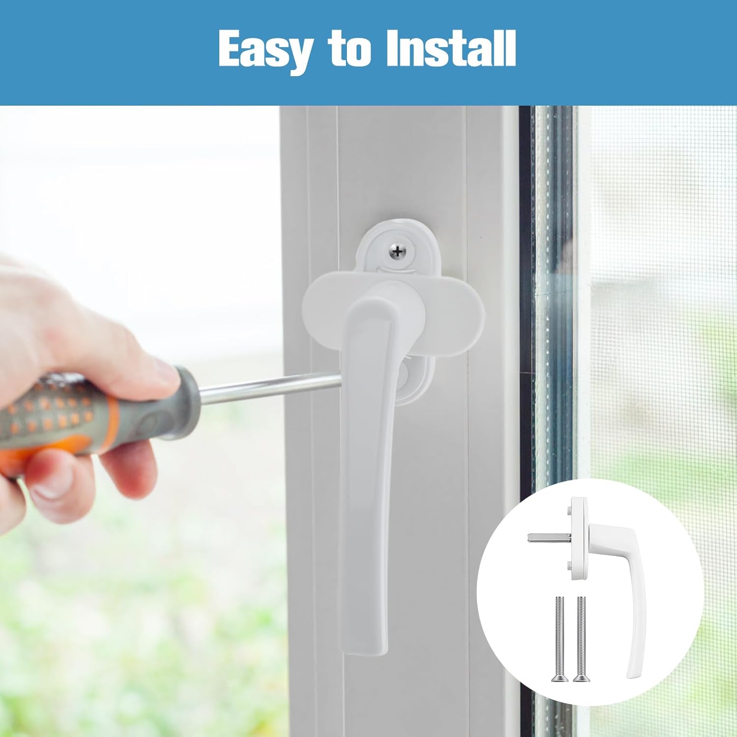 8 Maniglie Per Finestre Con Serratura Jopassy - Sicurezza Bambini E Antifurto, Bianco - Foto 6
