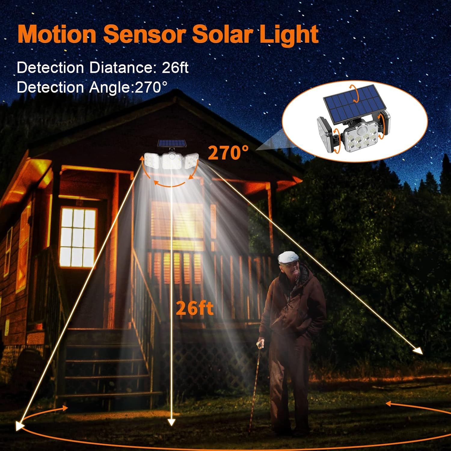 Lot De 2 Projecteurs Solaires Extérieurs 138 LED 2200 Lm Avec Télécommande, étanche IP65, 3 Têtes Réglables, Grand Angle 270°, Lumière De Sécurité Sans Fil Pour Garage, Terrasse, Porche, Jardin -OSRAM || EUROPALAMP Soldes Boutique
