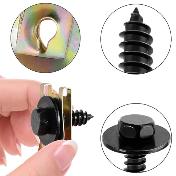 Kit De Fixation Voiture 72 X U Clips Et Vis De Carrosserie, Auto Kit à Vis Et Écrous, Garde-boue Boulons Et Agrafes, Fixations Universelles En Métal Pour Voiture