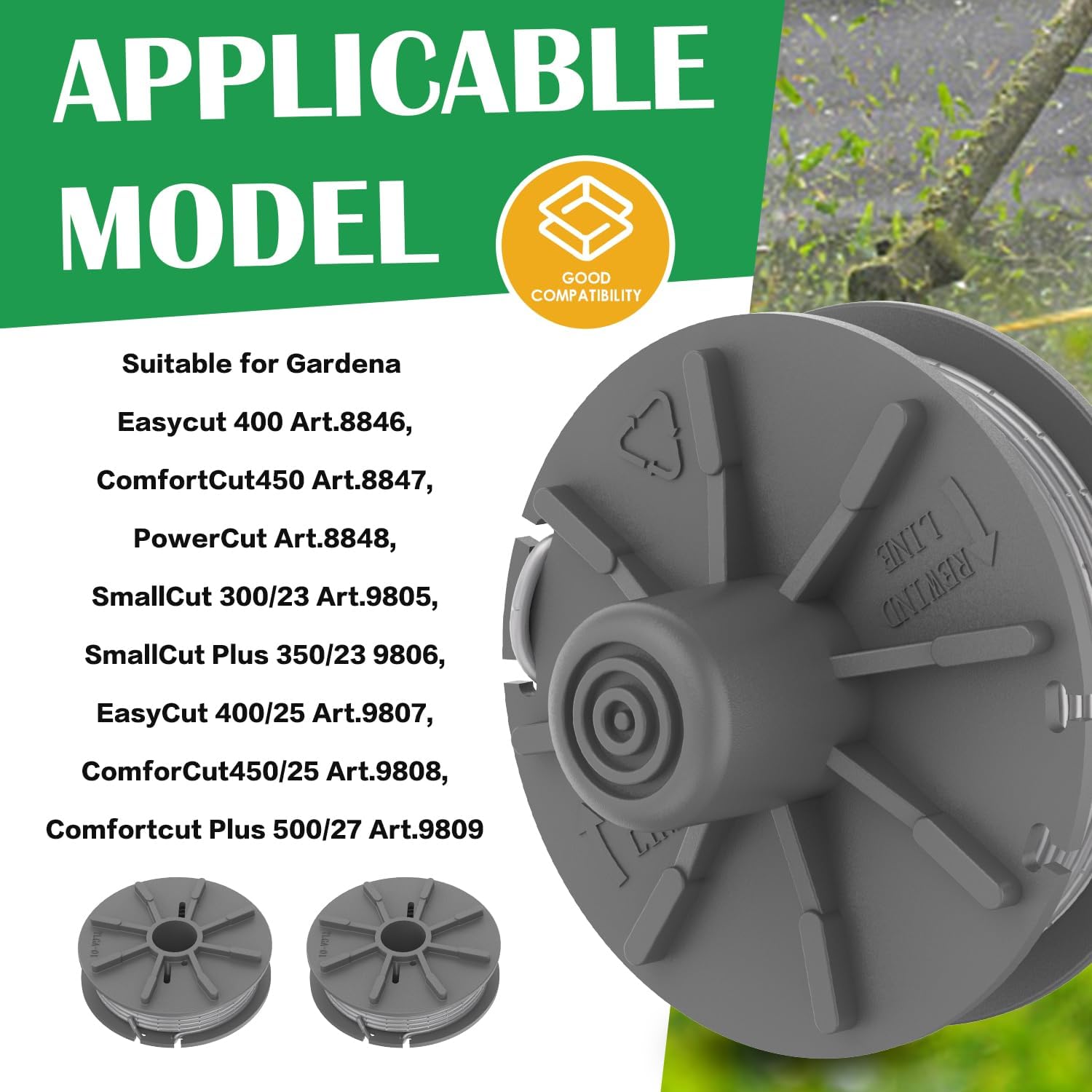 3x Ersatz-Fadenspulen Für Gardena Rasentrimmer - Kompatibel Mit EasyCut & ComfortCut