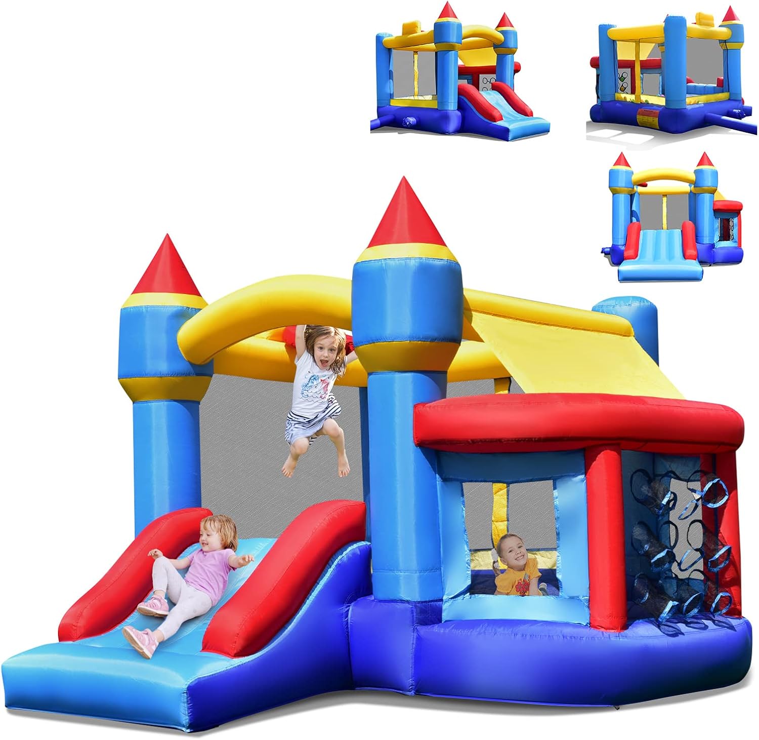 COSTWAY Château Gonflable 6-en-1 356x330x220CM Avec Toboggans Trampoline Panier De Basket Sac De Transport Thème Ferme 3-10 Ans (Sans Souffleur) -Pas Cher Clair Jardin Magasin AAHKMJXYDAFdJAOAIMEbOAchlkWZ0oakZn uVZ0mPidMNbILvCvspZ4oG3fPgIqc1P1NgGX7C7Q28tQUKu77jh gmYFOHBt7rbfKuePA6rpp1w==