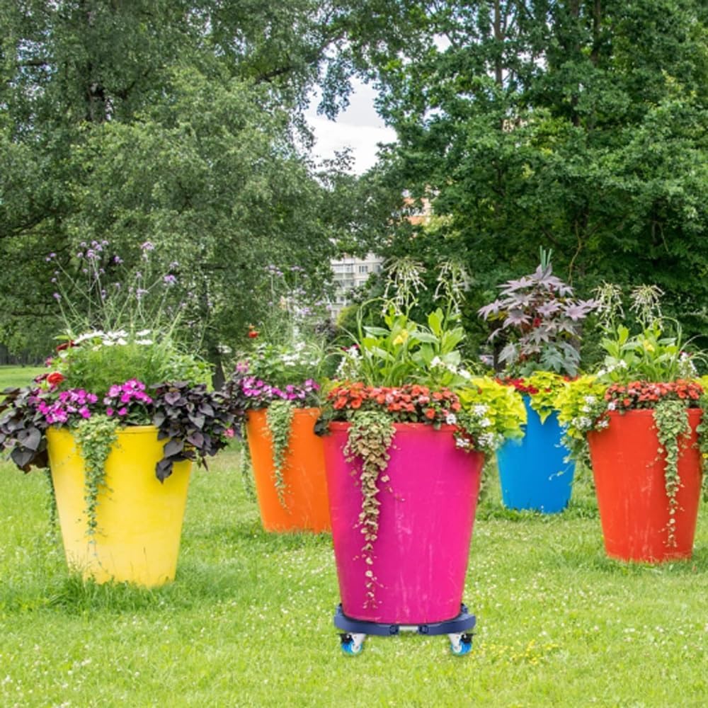 Rnemitery – Roule-pot à roulettes pour plantes – Rotation 360° – 4 ...