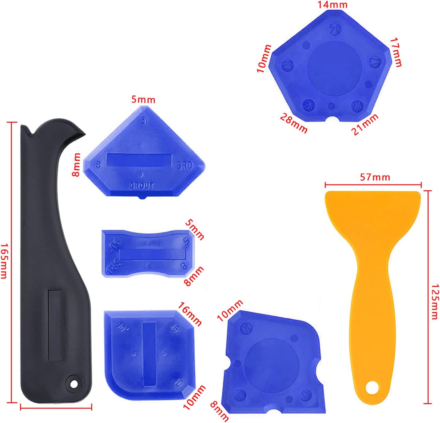 13 Pieces Finition De Joints Silicone Et Lisseurs De Joints Outils D'étanchéité à Cadres, Kit D'Outil De Scellage Et De Calfeutrage Pour Salle De Bain Cuisine JUNJUN -Pas Cher Pro Bricoleur Magasin
