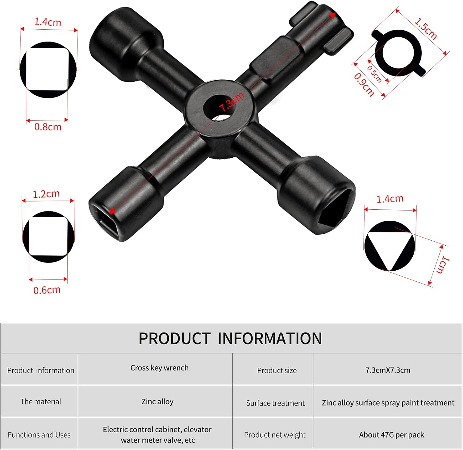 Clé Utilitaire Multifonction, 4 En 1 Multifonctions Croix Clé Pour Radiateurs Gaz Électrique Boîtes De Compteur Robinet Serrure - 72 Mm, Noir -Silverols Magasin AAHKMJXYDAFdJAOAIMEbOAchlkWZ0oakZn uVZ0mPidMNbILvCvspZ4oG3fPgIqc1P1UoIOi6RyHK2rvEwo8KpTF36OaCIPdlUtntMdIqsbfLA==
