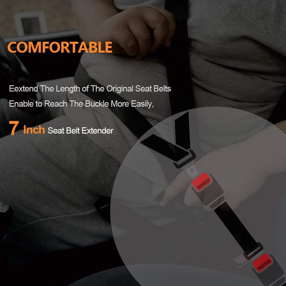 Lot de 2 rallonges de ceinture de sécurité de voiture de 25,9 cm (version  améliorée), protection pour les hommes obèses enceintes, ajustement  universel pour languette en métal de 2,2 cm, compatible : : Auto