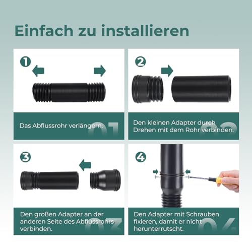 Rallonge De Gouttière Flexible Et Rétractable - Tuyau De Descente FI, Neuf