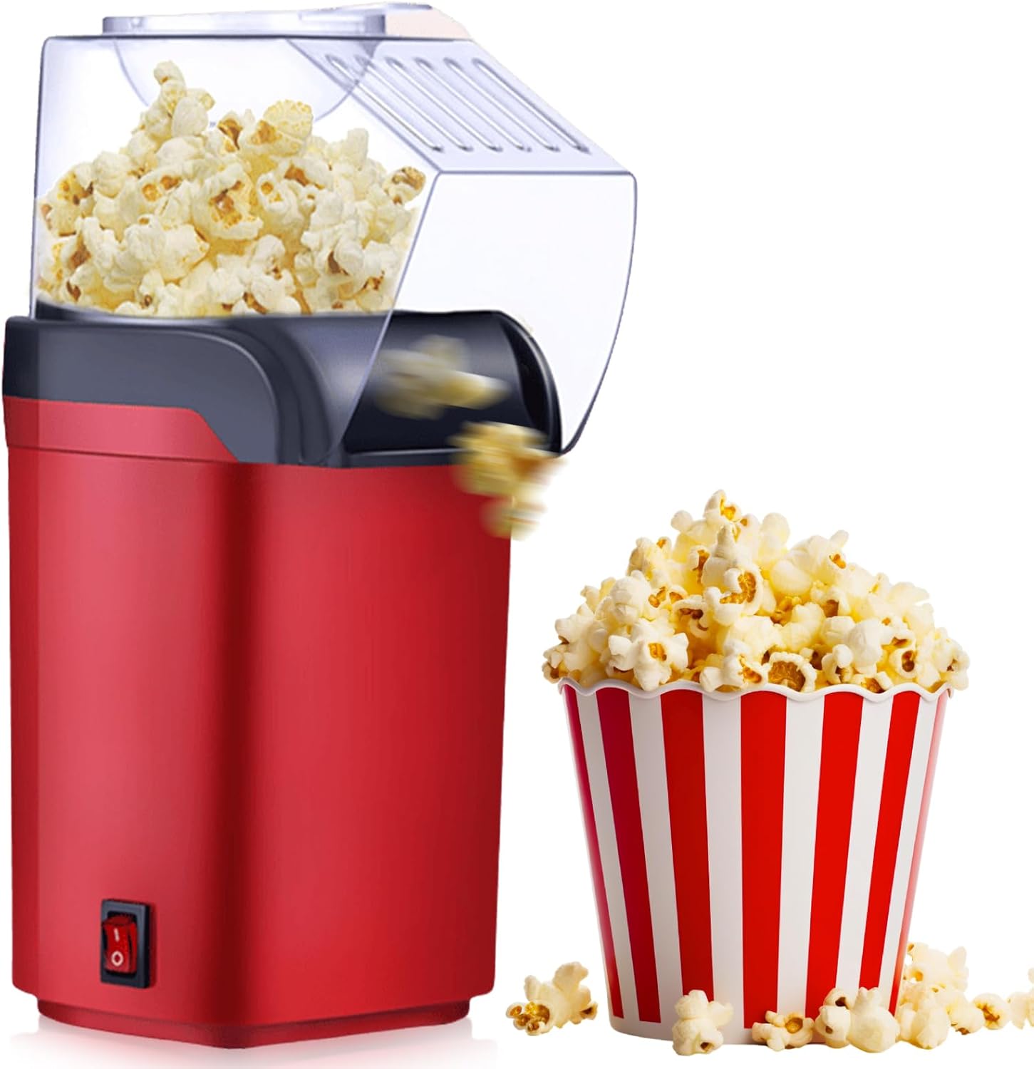Contenitori Popcorn Cinema In Casa 2 Secchielli Per Popcorn Riutilizzabili Grandi - In Plastica, Rigati Rossi, Per Cinema In Casa O Feste Scatole Popcorn Rosse A Righe