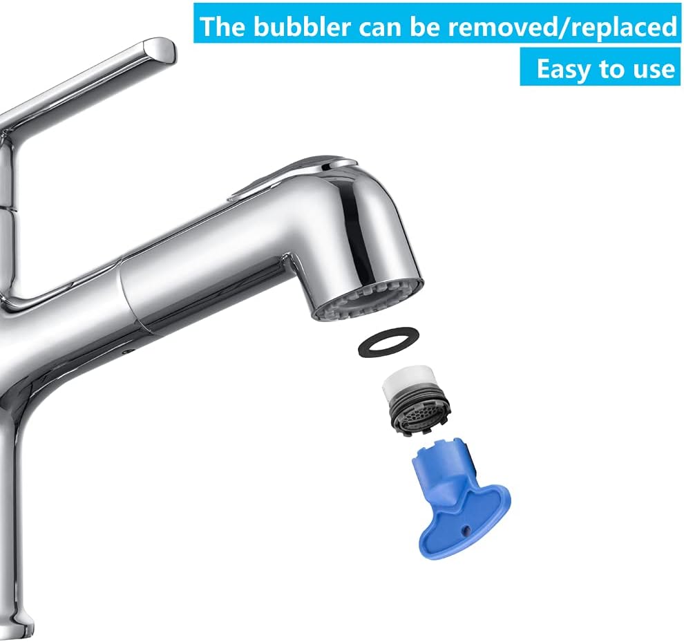 Rubinetto Lavabo Estraibile Nero Opaco KBL-7002B-CL2 | Con Scarico Pop-up E Doccetta | 1 O 3 Fori