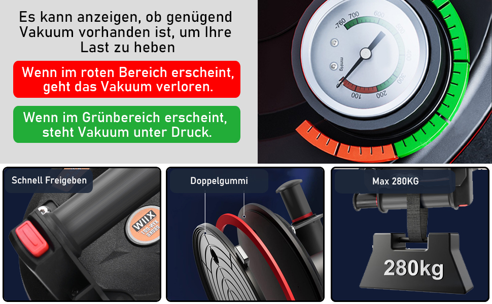 2er Set Vakuum-Saugheber – Bis 200kg Tragkraft Für Glas, Fliesen & Marmor