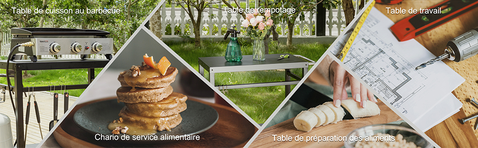 Chariot pour plancha noir