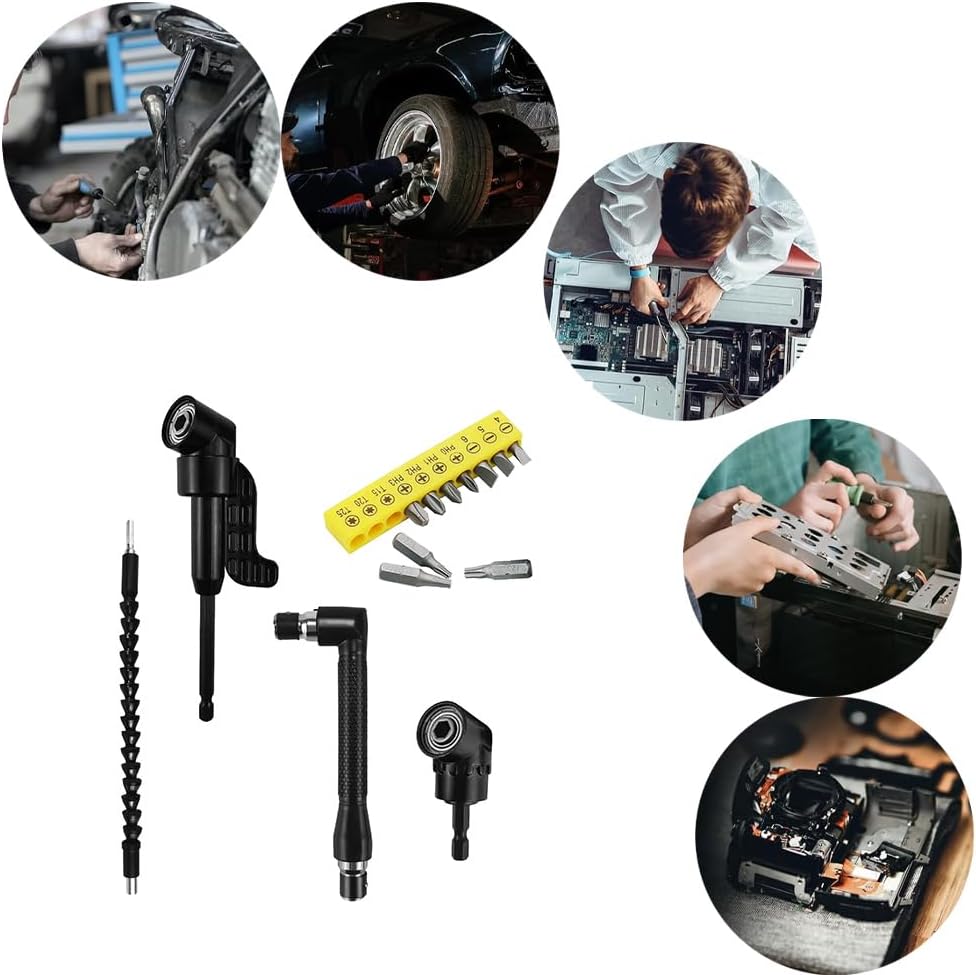 20 Pièces Renvoi D'Angle Visseuse Kit, 105° Tournevis