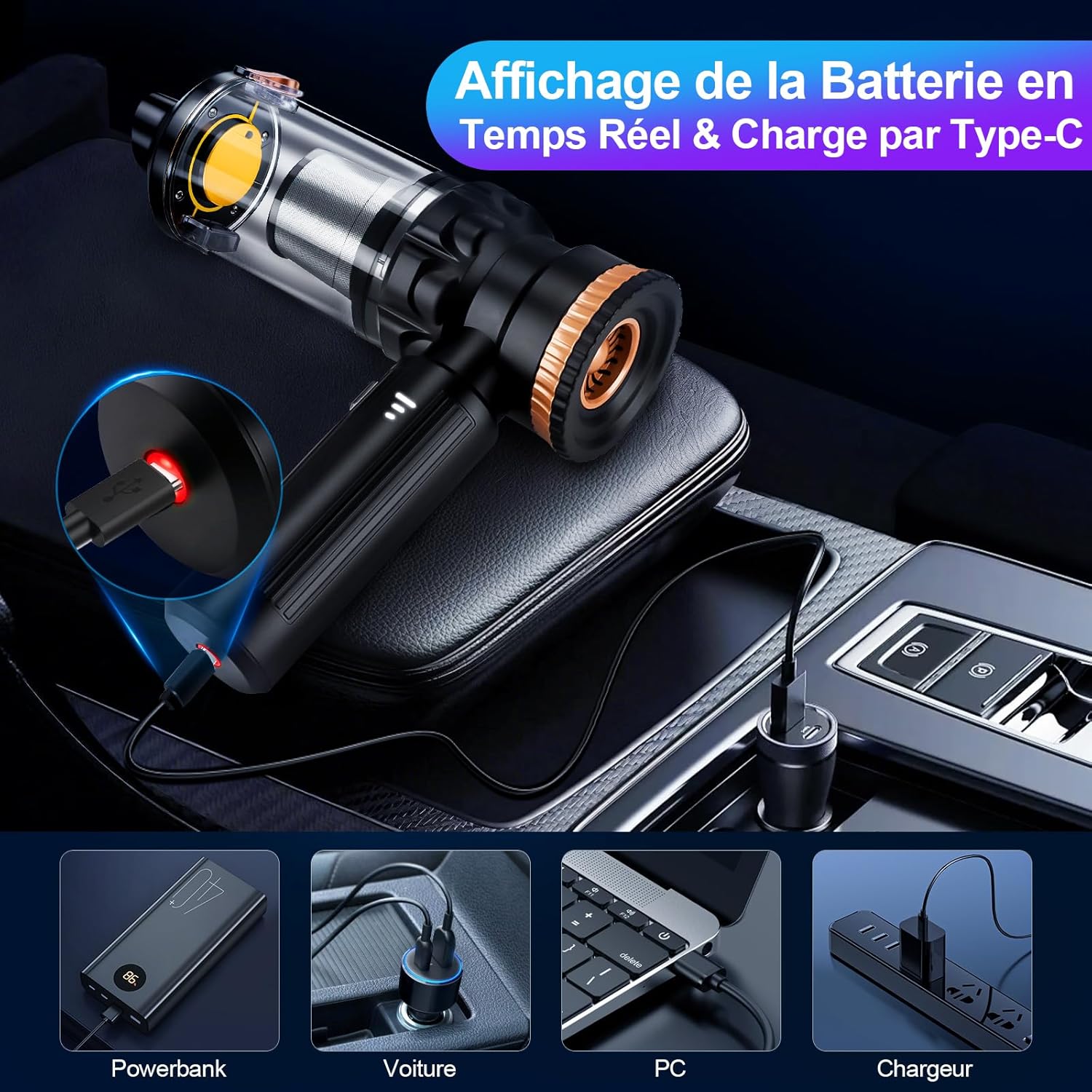 Lampe Torche LED Camping Rechargeable - Éclairage Puissant 360° Avec 6 Modes - Sans Marque