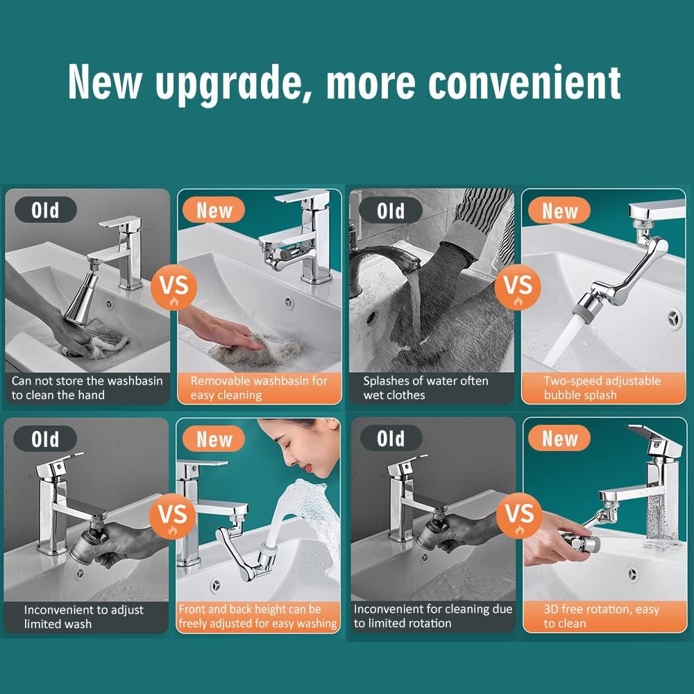 Kitchen Tap Aerator,Universal Rotating Faucet Extender 1080° Large-Angle Rotating Robotic Arm Water Nozzle Faucet Adaptor For 22MM/24MM Faucet Aerator,Splash Filter For Kitchen Bathroom -Bathroom Faucet Store AAHKMJXYDAFdJAOAIMEbOAchlkWZ0oakZn uVZ0mPidMNbILvCvspZ4oG3fPgIqc1P1iKmOt3Rtk2oMwrXUbzQXHCgqB6eC4CW9WxknXn VUkA==