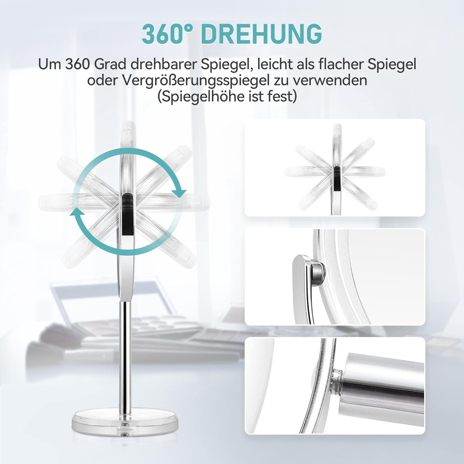  /><br />【10X miroir grossissant】Le miroir grossissant 10x est idéal pour les retouches, les détails et autres traitements de beauté. Le miroir de maquillage 10x vous aide à réaliser des applications de maquillage précises, telles que l'application de lentilles de contact et l'épilation des poils du visage et des sourcils, et vous permet d'éviter les mélanges maladroits et les petits défauts.</p>
<p><img src=