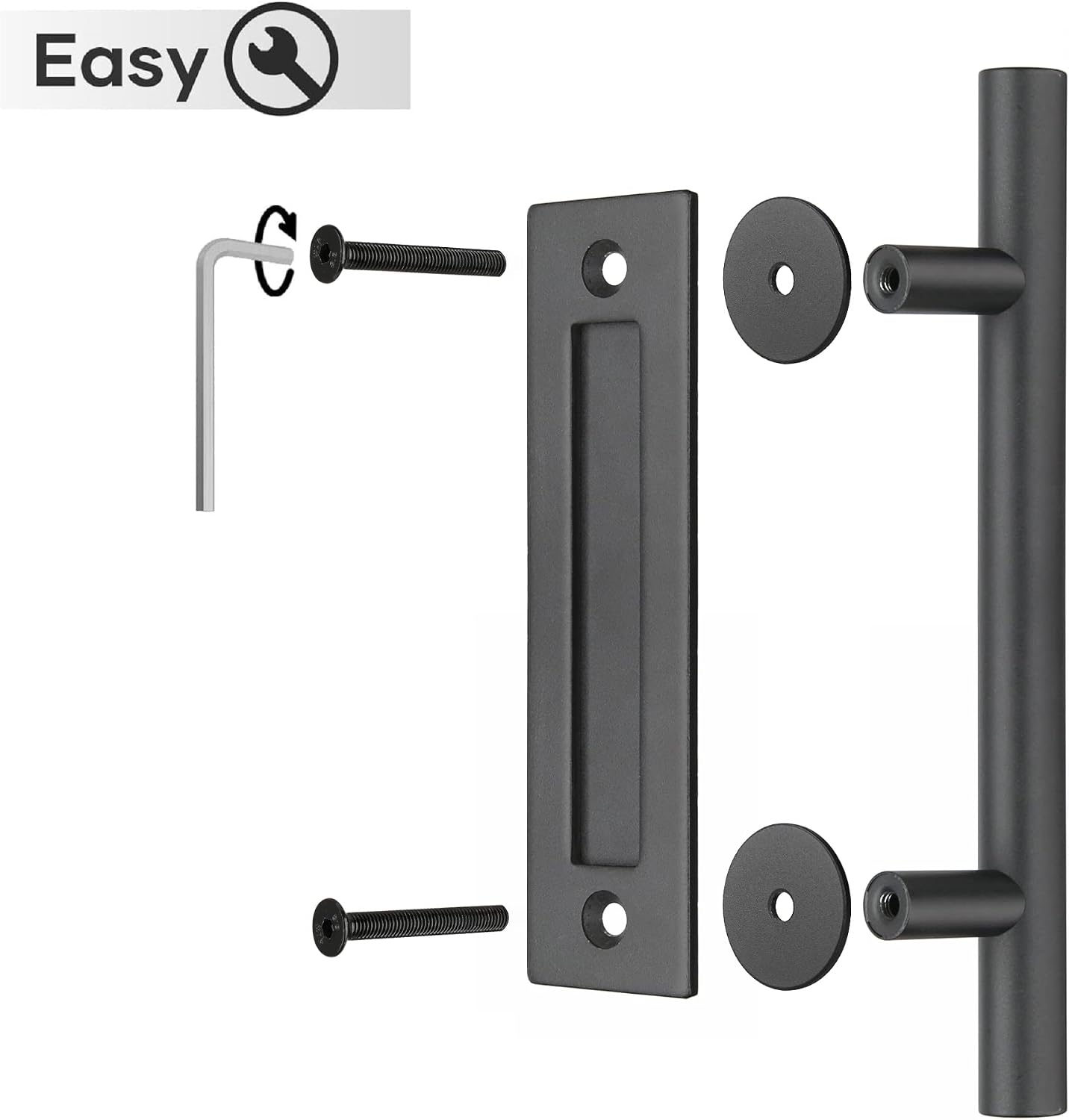 Rnemitery Poign e De Porte Coulissante En Aluminium Noir 30 Cm 