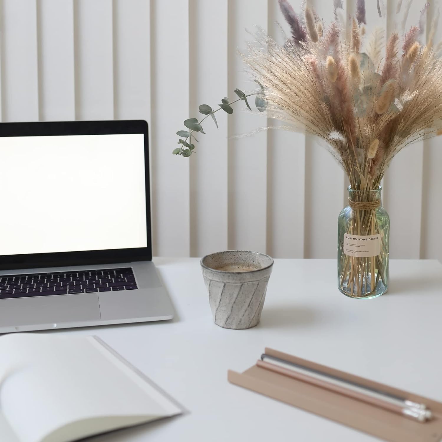 Herbe De La Pampa Naturelle Séchée 80pcs，15Pcs Blanc 15Pcs Brun 30Pcs Roseau 20Pcs Queue De Lapin, Bouquet De Fleurs Séchées Pour La Décoration De La Maison, Du Mariage Et Du Style Boho -Pas Cher Flore Calme Magasin