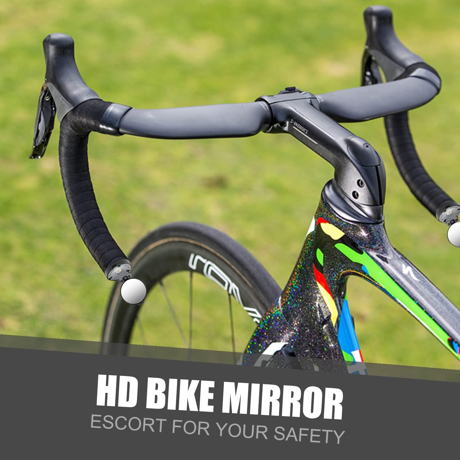 Specchietto Retrovisore Per Bicicletta Regolabile 360° - Rotondo Convesso Acrilico - Per Manubrio 15-32 Mm - MTB, E-Bike, Città
