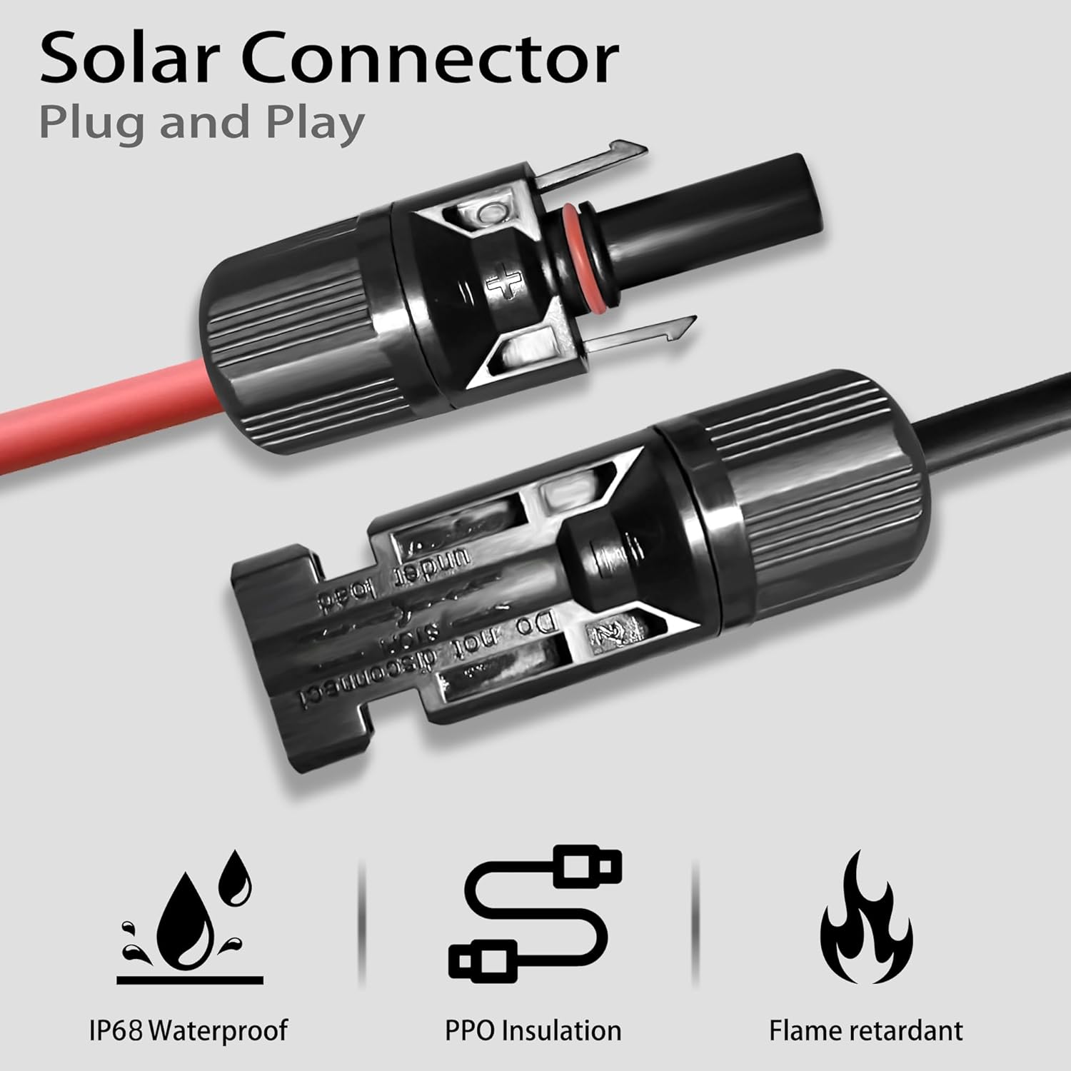 Prolunga Per Pannello Solare 10 AWG (6 Mm²) 20 Piedi - Doppio Filo Rosso/Nero Con Connettori - Geosiry - 3