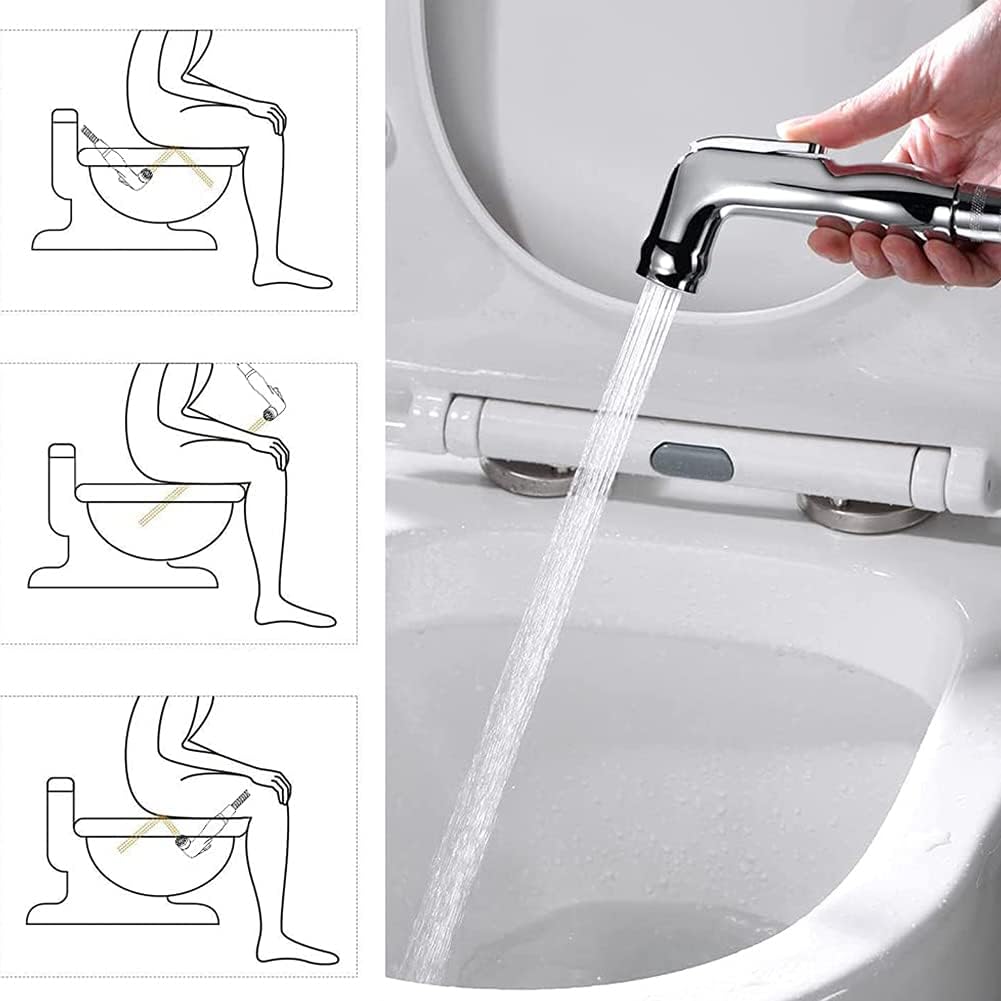 HIASDFLS 2 Pièces Bidet Spray, Pulvérisateur De Toilette En Spray, Pour Le Nettoyage Des Toilettes, Bain Pour Animaux De Compagnie, Hygiène Personnelle -Bathroom Faucet Store