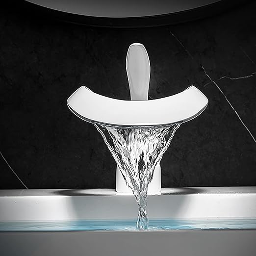 Black Waterfall Bathroom Faucet Single Handle Mixer Tap